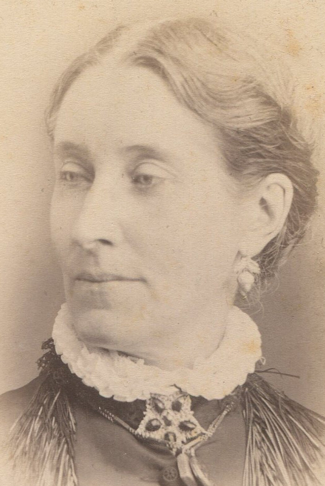 Vintage Cabinet Card Portrait: Pointy Faced Woman, Original Studio Photo,