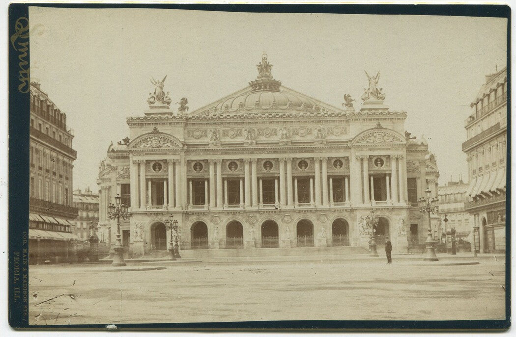 Vintage Paris Opera House Cabinet Card Photo - Genuine Original Travel