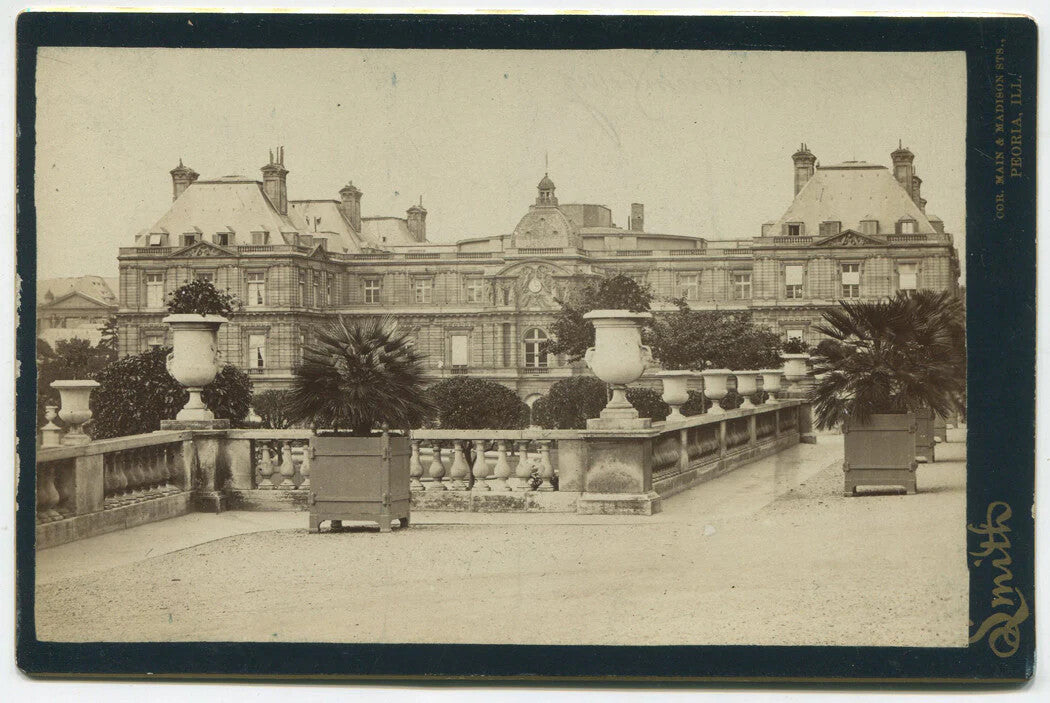 Vintage cabinet card: Palace of Justice, Paris, France – two-image panels,