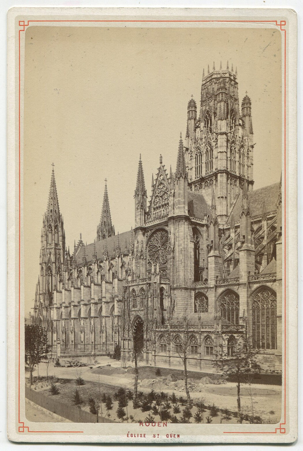 Vintage Rouen Cathedral Cabinet Card Photo - Normandy, France | Stunning Gothic