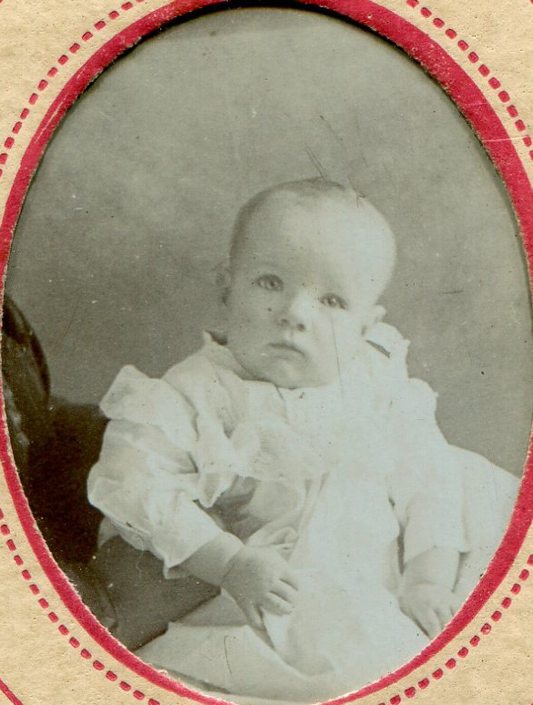 Hidden Mother with Baby Vintage Photo, Silver Print, Period Paper Mat Rare