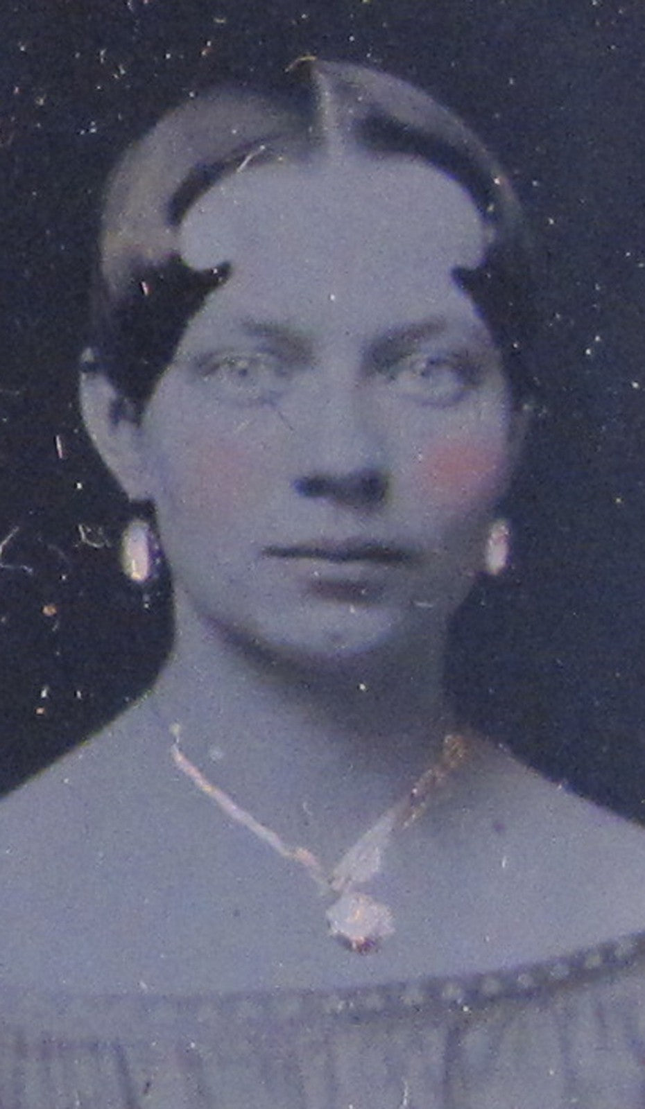 Vintage Tintype Photo - 19th Plate, Stylish Young Women in Gold Jewelry, Full