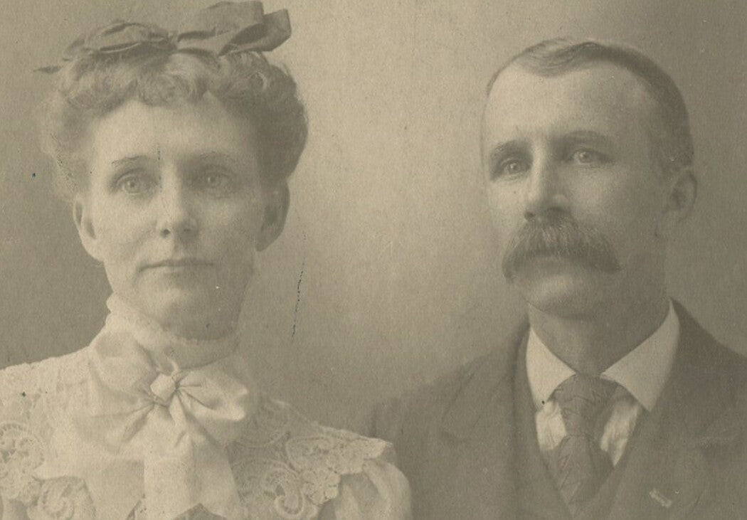 Vintage Oval Photo 3.5x5, Disappointed Couple, Moody Mid-Century Wall & Cabinet