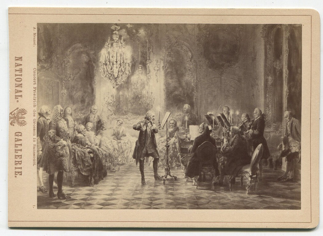 Vintage Cabinet Card Photo: Concert Portrait of Friedrich des Grossen in