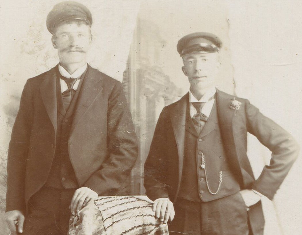 Vintage Railroad Workers in Uniform Cabinet Card Photo - Occupational Portrait,