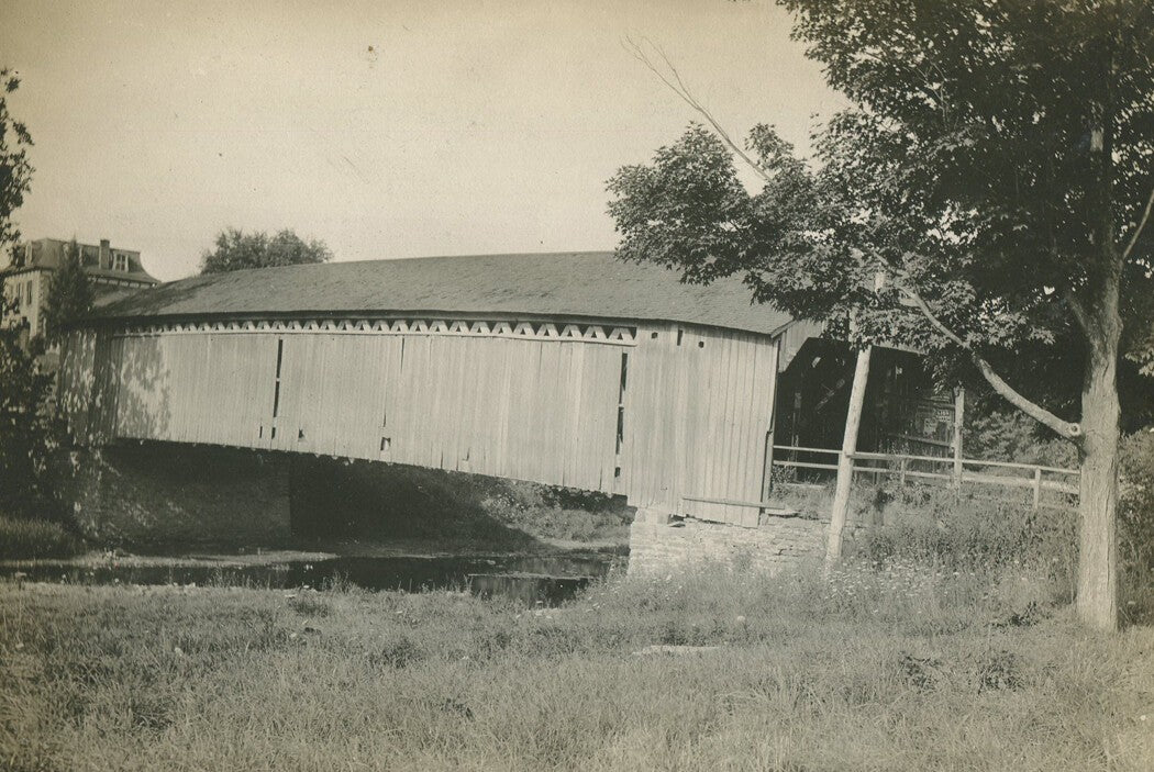 Vintage 1902 Rock Creek Covered Bridge Photo, 5x7 Black-and-White, Archival
