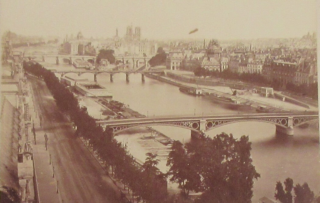 Vintage European Bridge & Architectural Albumen Photo – Mounted 4.5x6.5–6x8 on