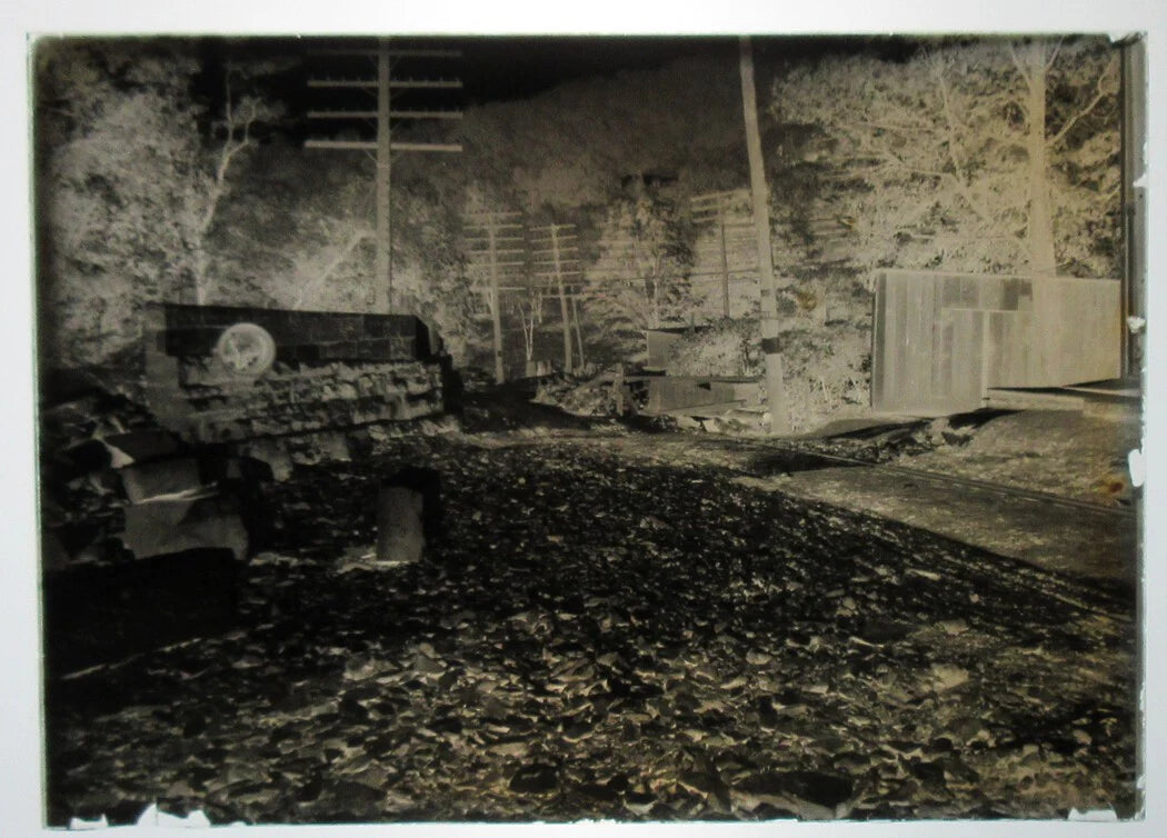 ALLEGHENY COUNTY, PA. BRIDGE AND STREAM. 5 X 7 GLASS PLATE NEGATIVE,CIRCA 1910s.
