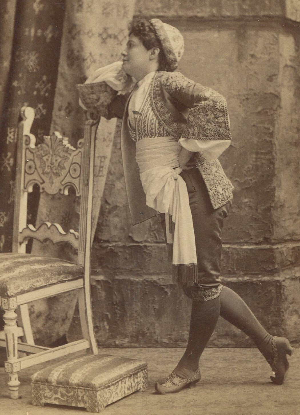 Vintage cabinet card photograph Marie Jansen - Theatre star, Falk NY, original