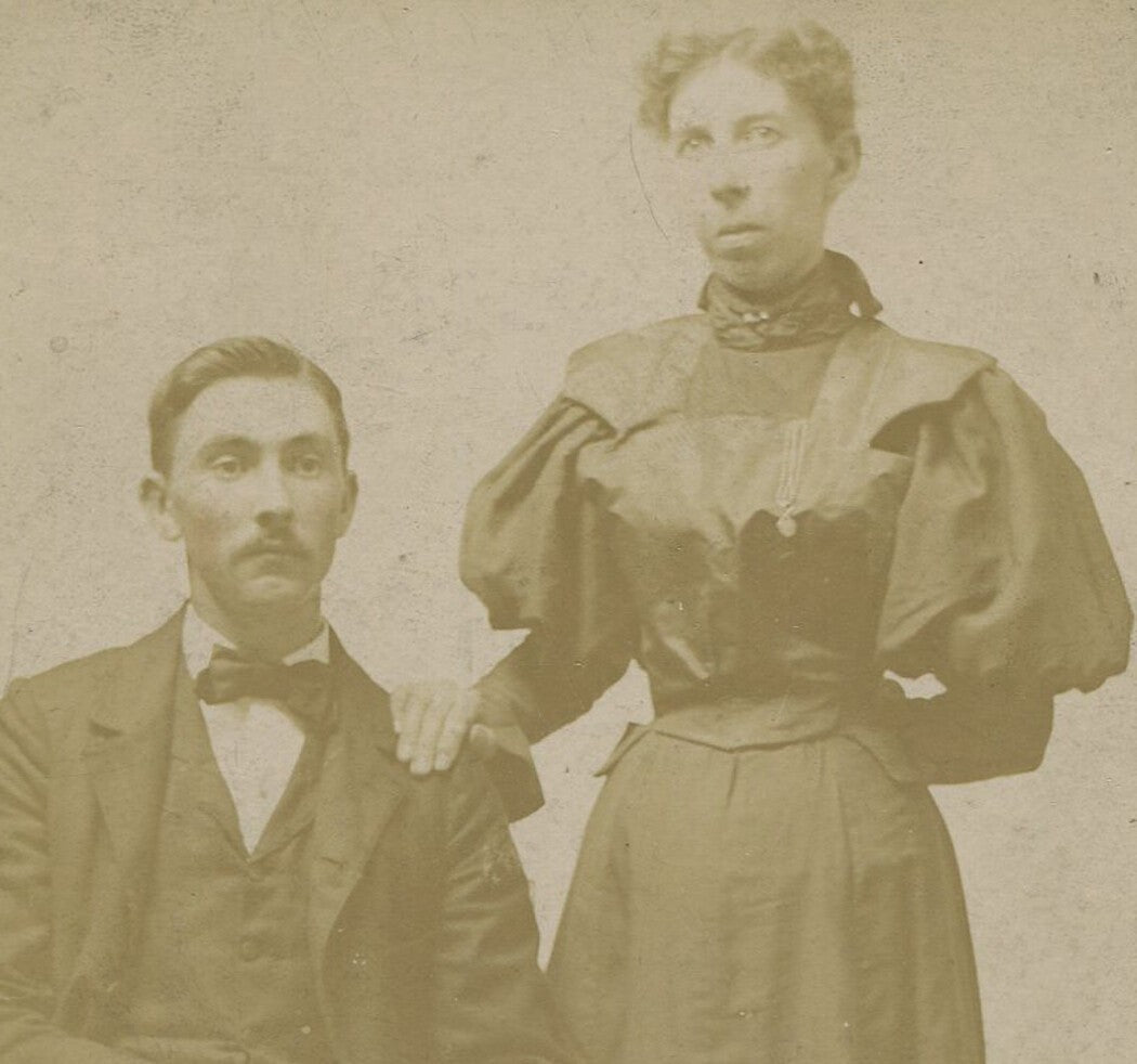 Vintage Cabinet Card Photo of Affectionate Outdoor Couple - Authentic