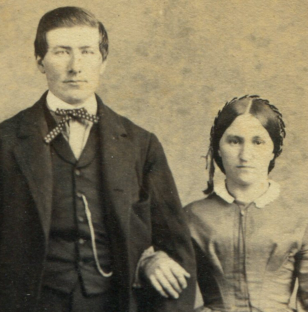 CIVIL WAR ERA TAX STAMP. COUPLE, ARM AN ARM. CHECKED FLOOR. LEBANON, PA.