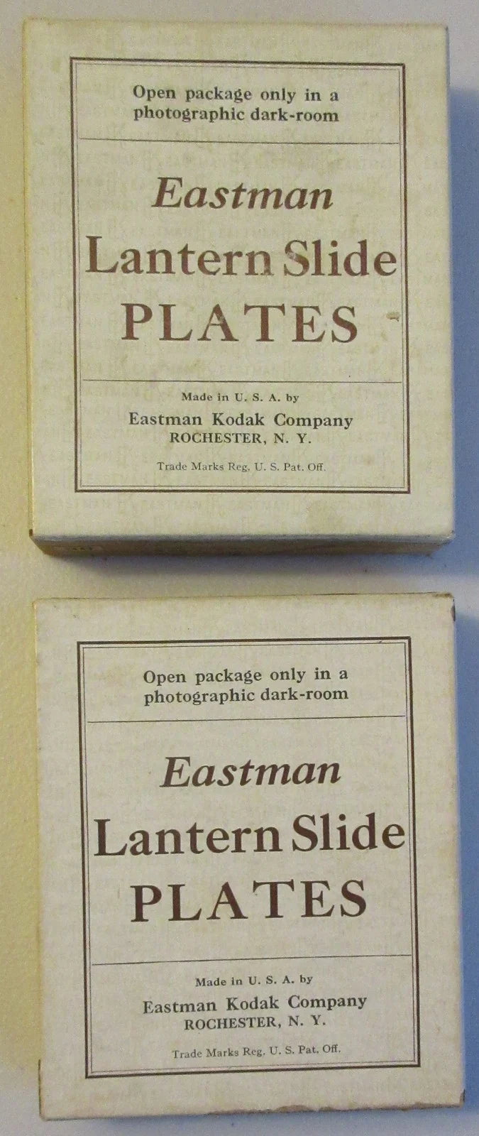 EASTMAN LANTERN SLIDE PLATES. BOX ONLY. 2 SET.
