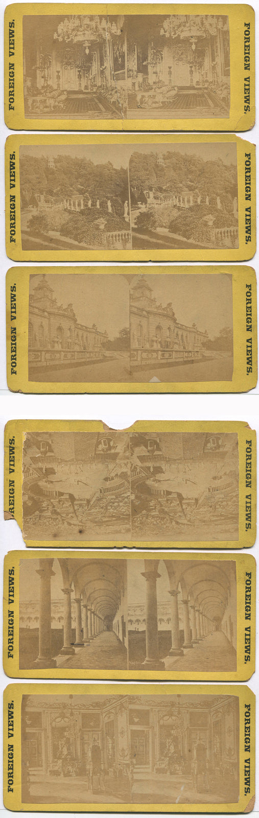 FOREIGN VIEWS, SCENIC, ARCHITECTURE, INTERIOR. 6 SET STEREOVIEWS.