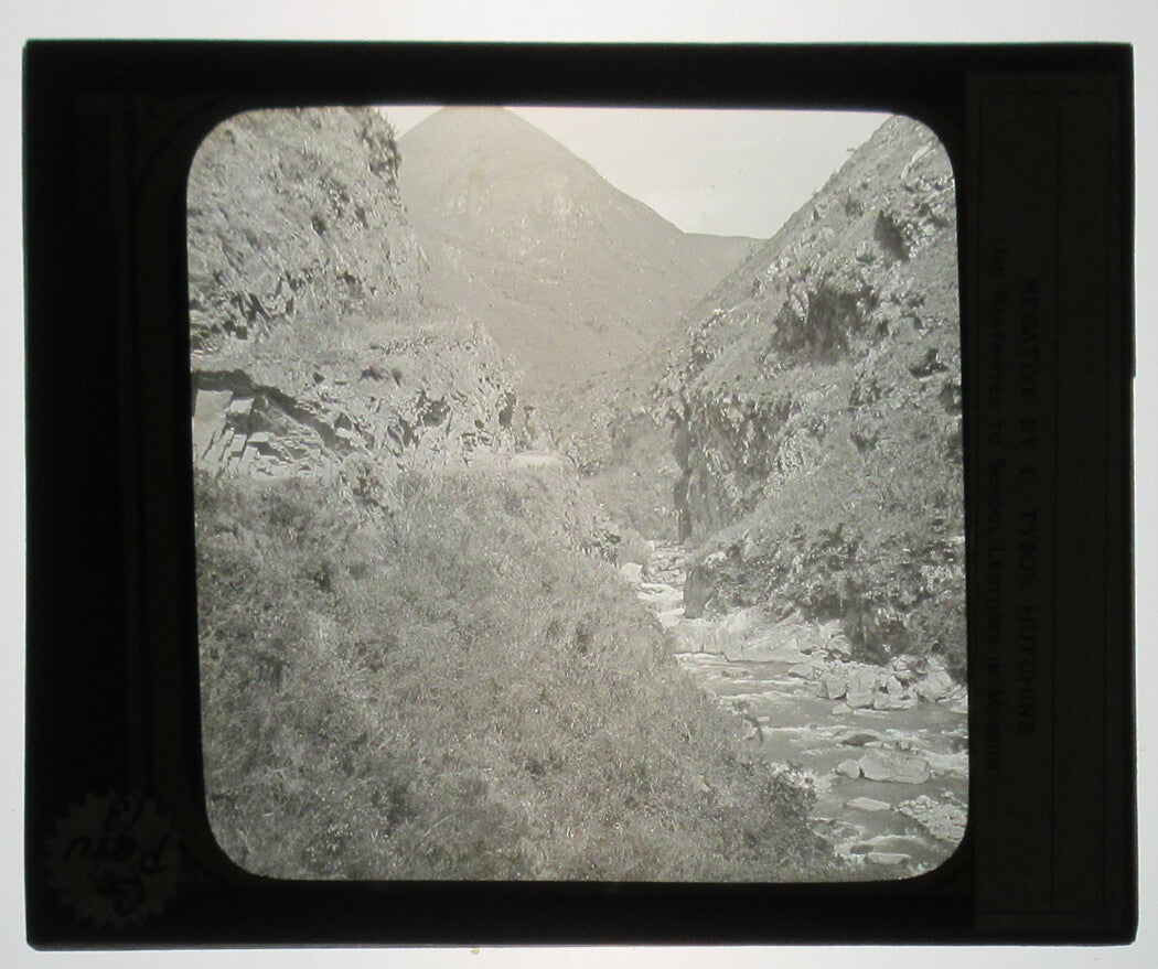MOUNTAINOUS VIEW FROM PERENE ROAD. PERU. PHOTO ON GLASS.
