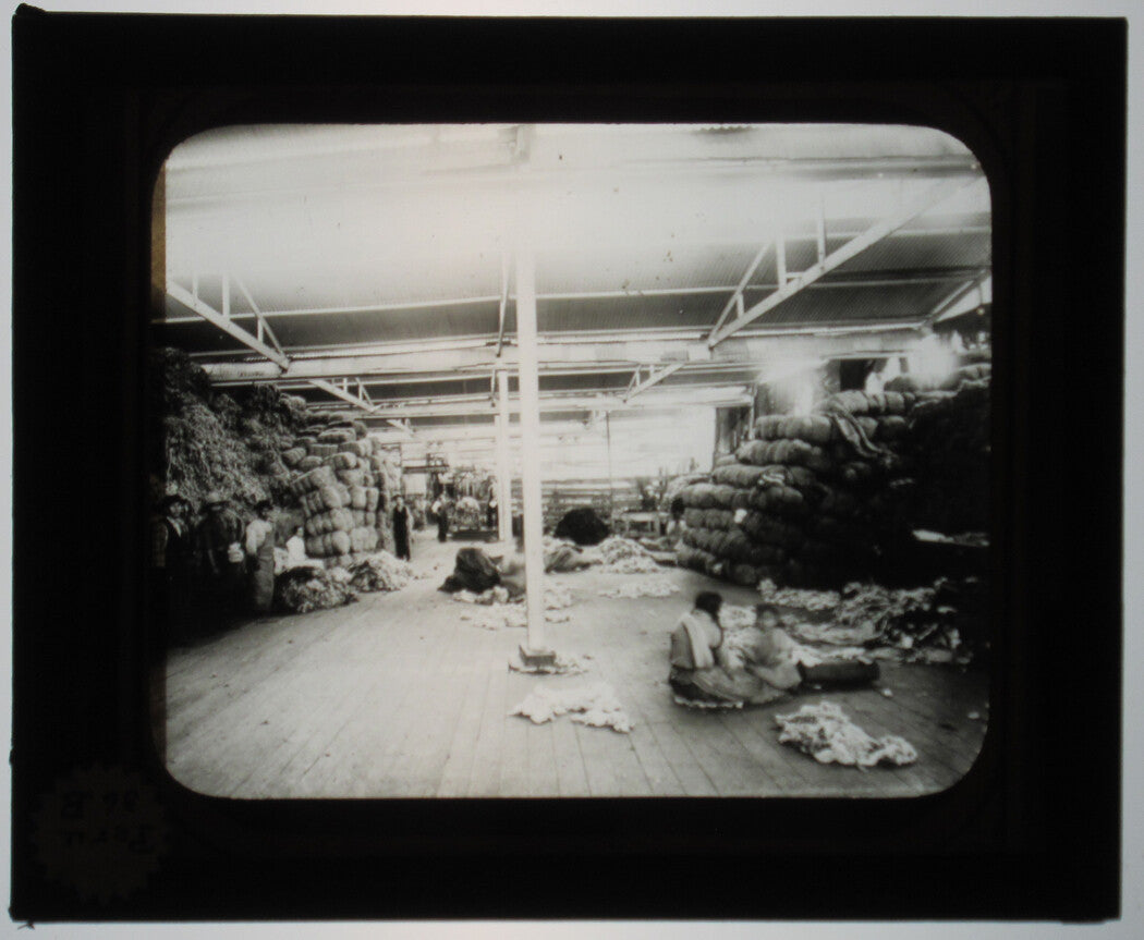 OCCUPATIONAL. TEXTILE MILL. LIMA, PERU. PHOTO ON GLASS.