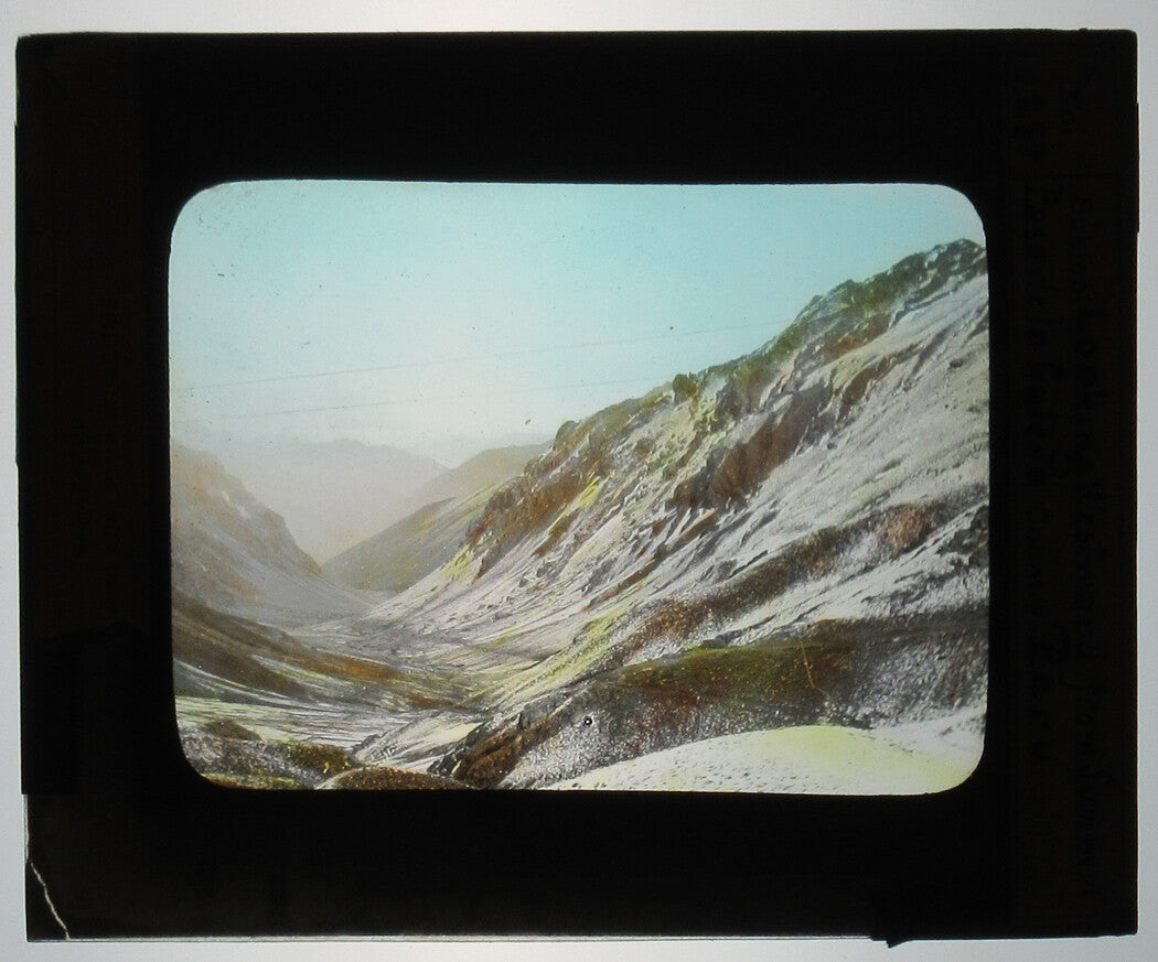 PASO DE LA GALERA, PERU. TINTED PHOTO ON GLASS.