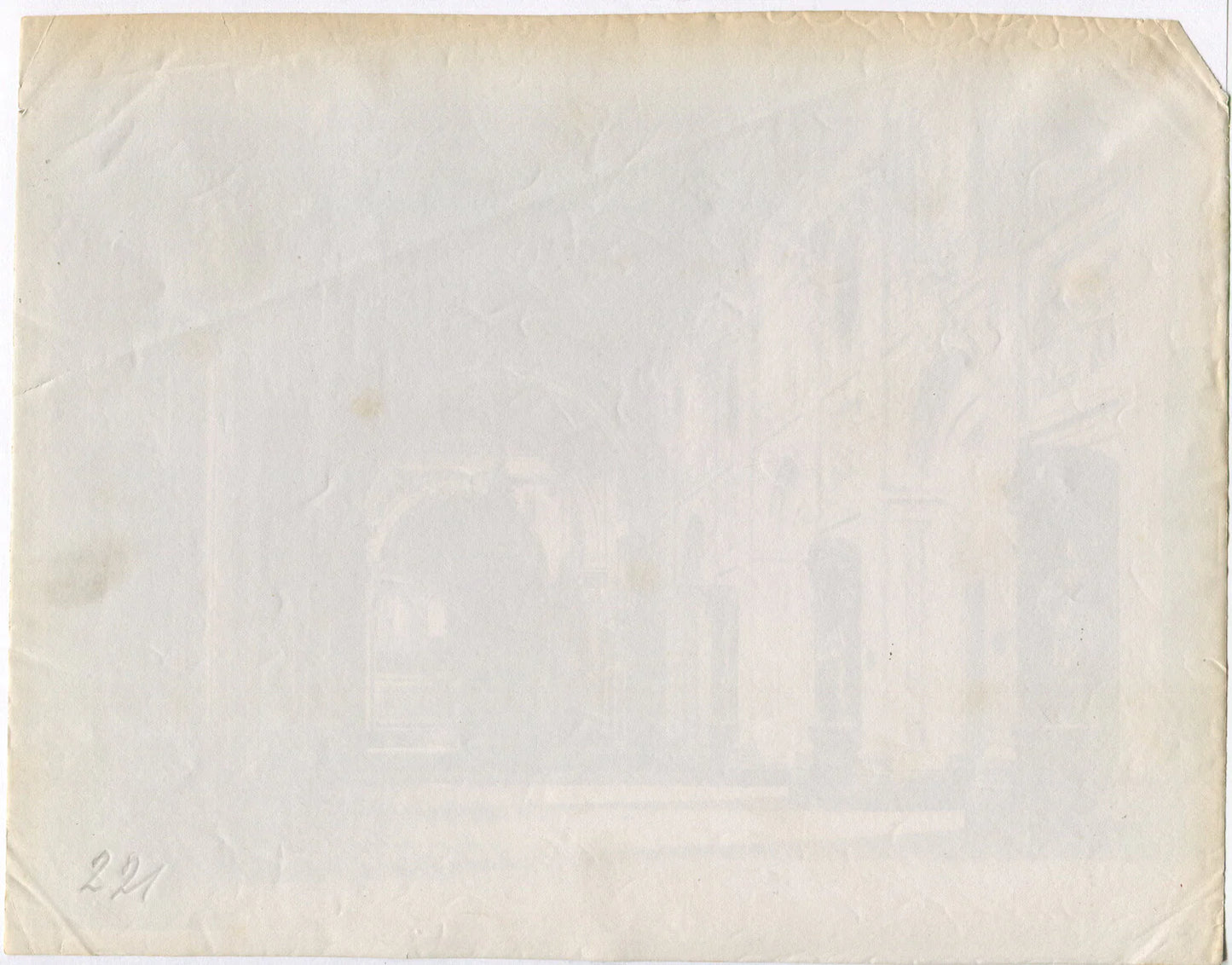 Vintage photo: Interior of Church, Rome, Italy - Unmounted albumen 8x10, authentic old photo