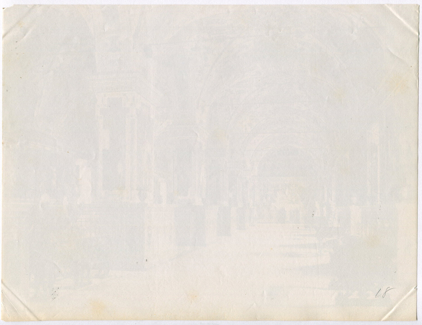 Vintage Vatican Library Interior Photo - Unmounted Albumen Print 8x10, Ready for