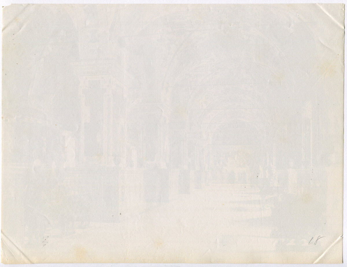 Vintage Vatican Library Interior Photo - Unmounted Albumen Print 8x10, Ready for