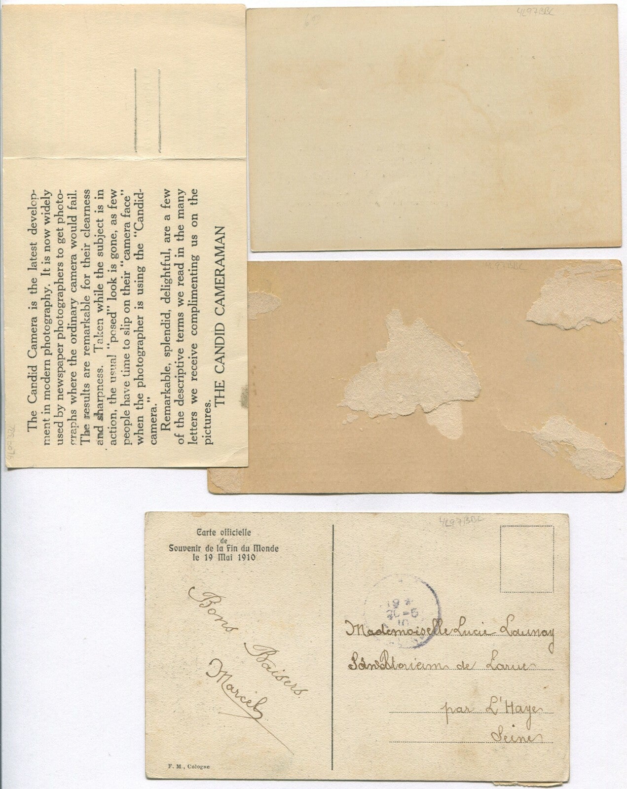 POSTCARDS/PHOTOGRAPHER ADVERTISEMENTS. 4 SET.