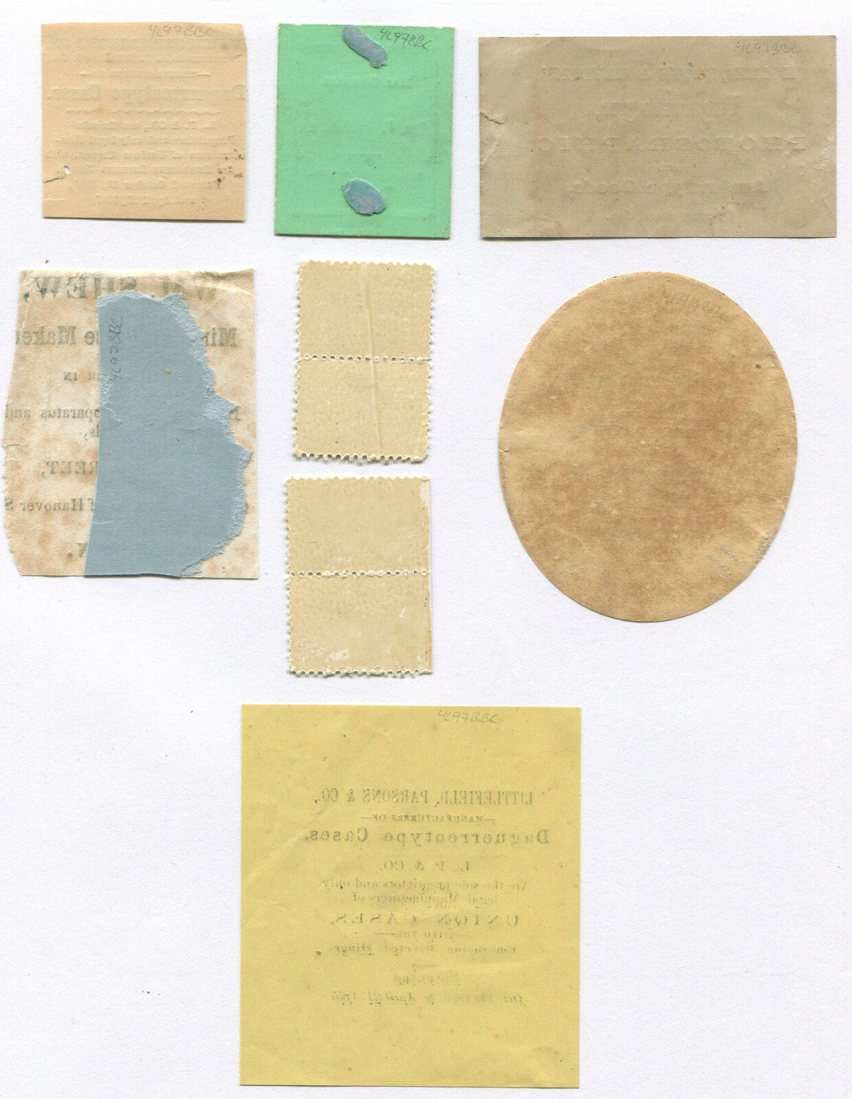Vintage Photographer Advertisements & Stamps 1840s-1880s - 7-Set Maker Mark