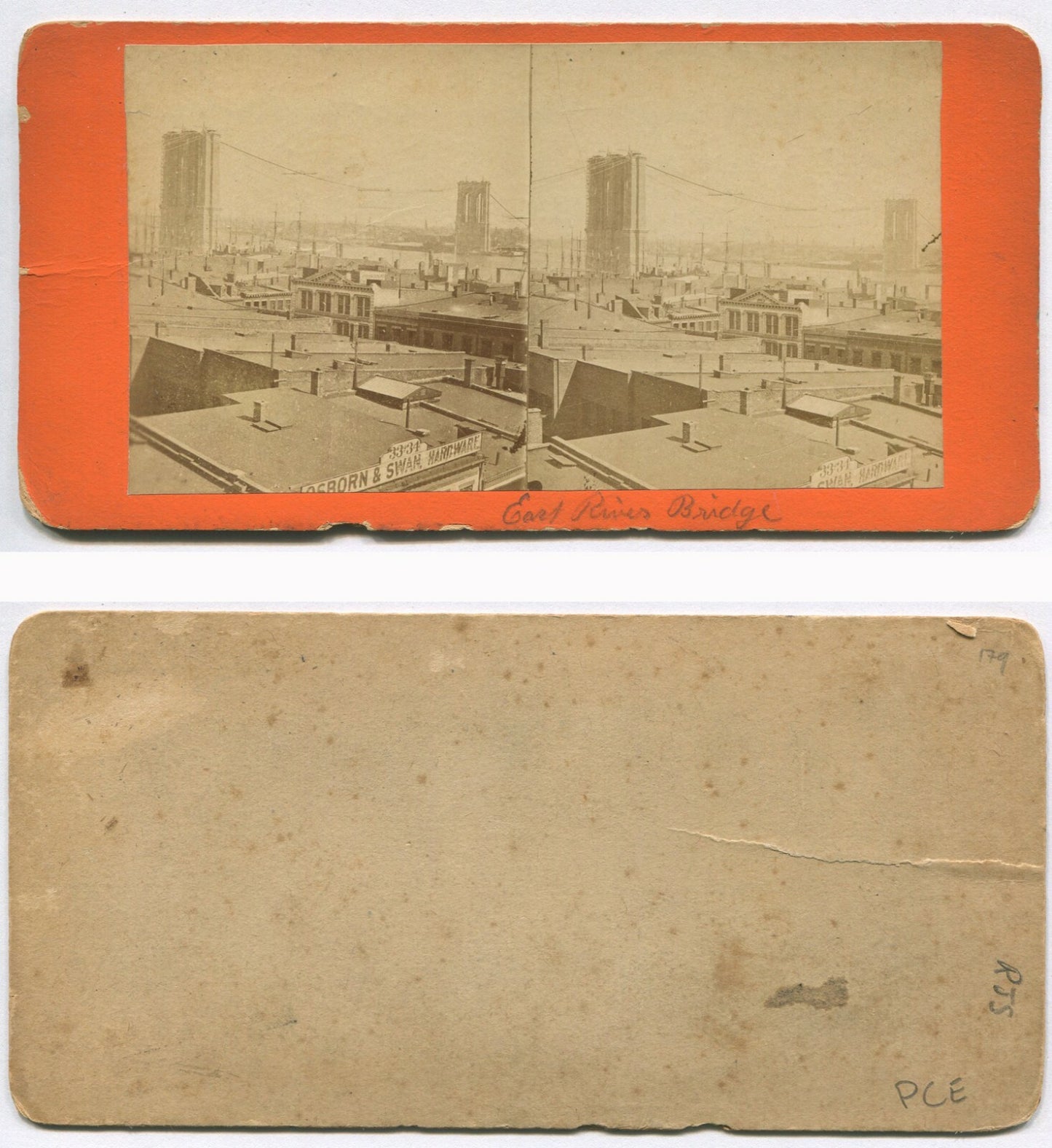 EAST RIVER BRIDGE, N.Y.C. STEREOVIEW.