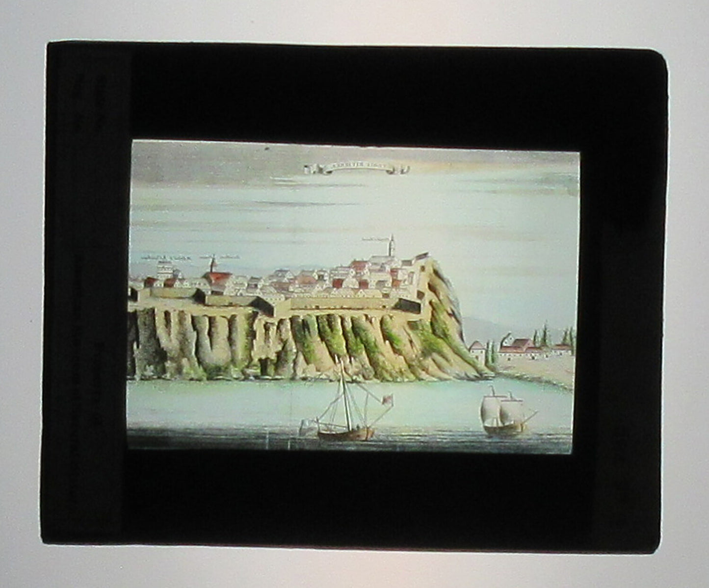 CUBA 1759, FORT THREE RIVERS. ARTWORK. TINTED PHOTO ON GLASS.