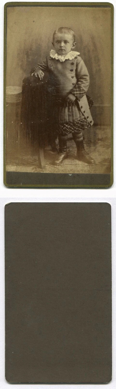 YOUNG CHILD IN QUITE THE OUTFIT. CDV.