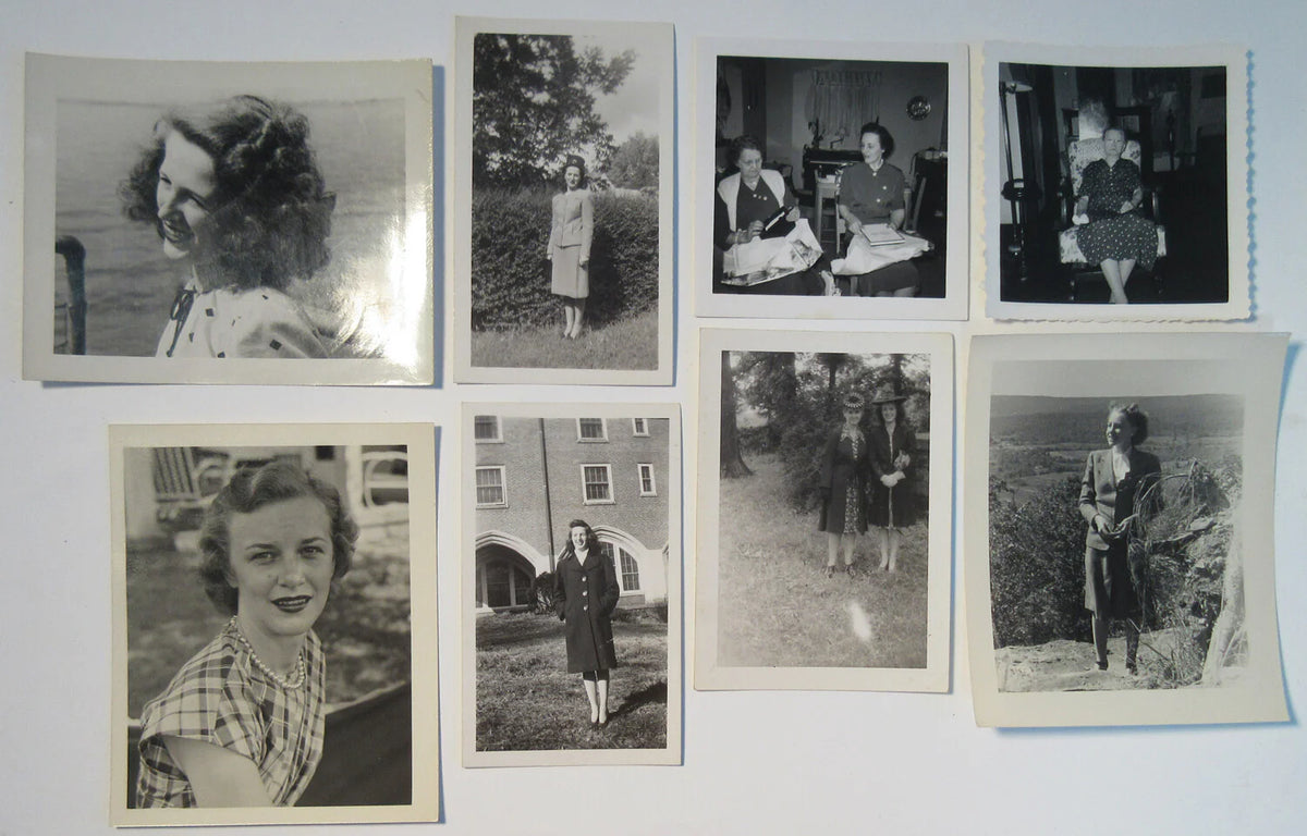 WOMEN, PORTRAIT,LEISURE. SNAPSHOT COLLECTION 25 SET. 1930s-1950s.