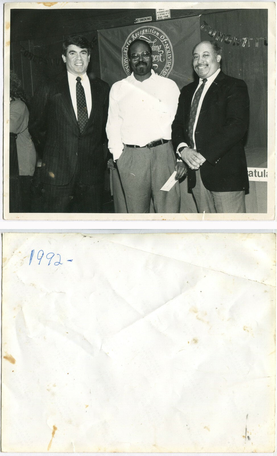 Vintage 1992 Department of Recreation Award Ceremony 8x10 B&W Photo Original