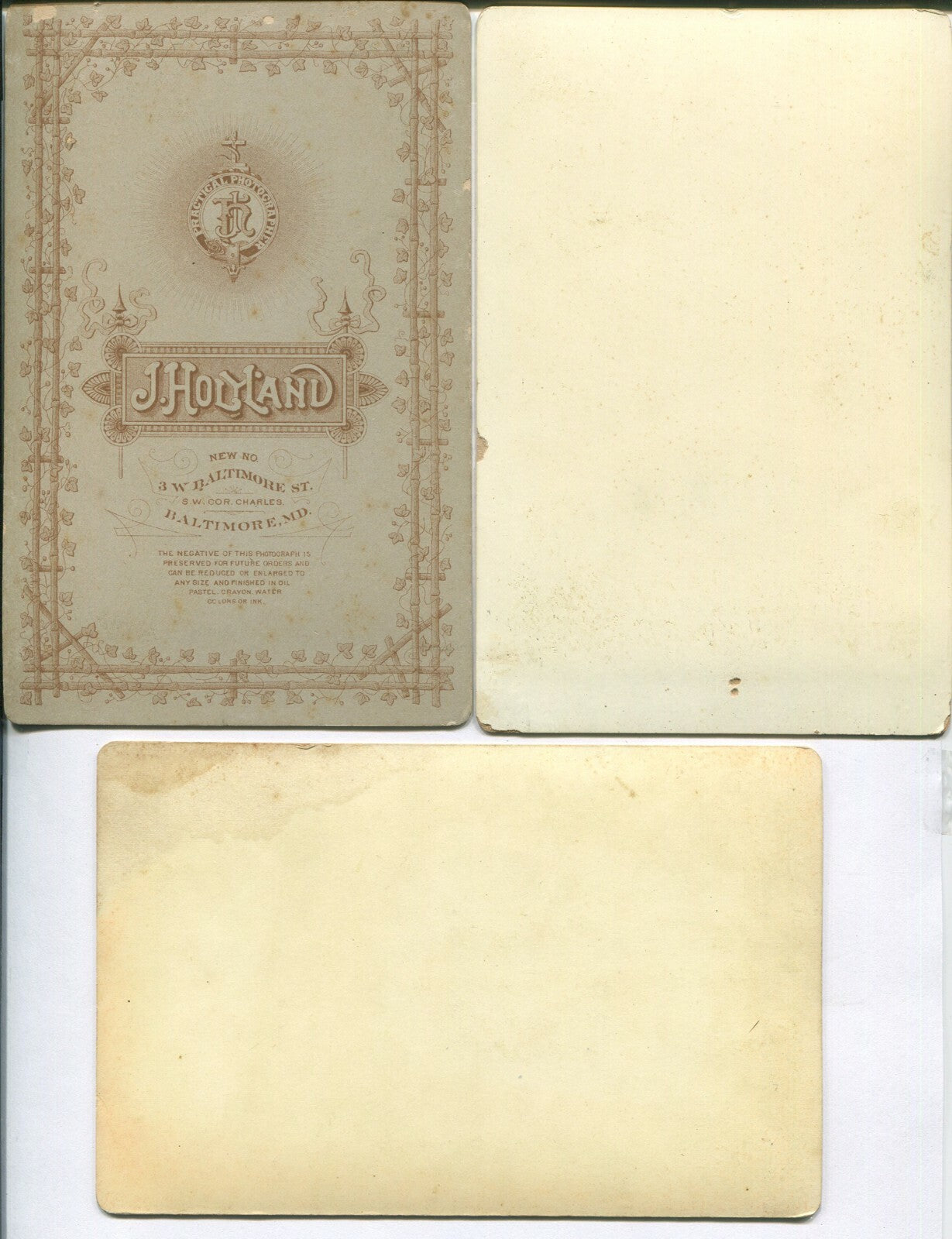 CROSS EYED WOMAN AND OTHER PORTRAITS. 5 SET CABINET CARD. BALTIMORE, MD.