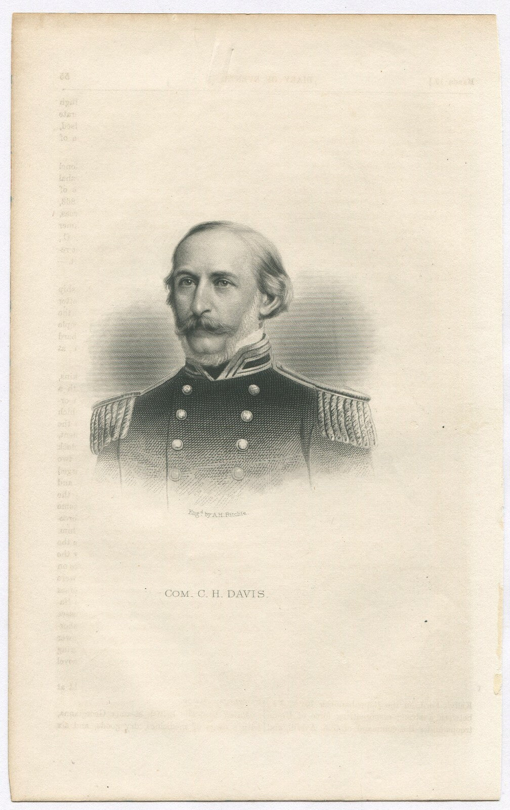 COM.C.H.DAVIS,USN,USA.LITHOGRAPH 9.5X6 INCHES.