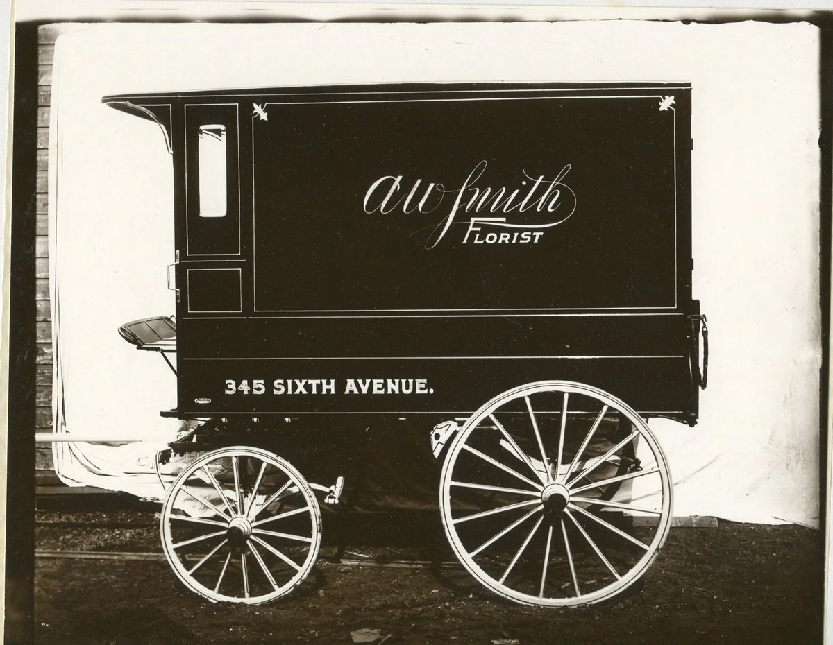 A.W. SMITH FLORIST, COMMERCIAL DELIVERY HORSE DRAWN WAGONS, PITTSBURGH BUSINESS