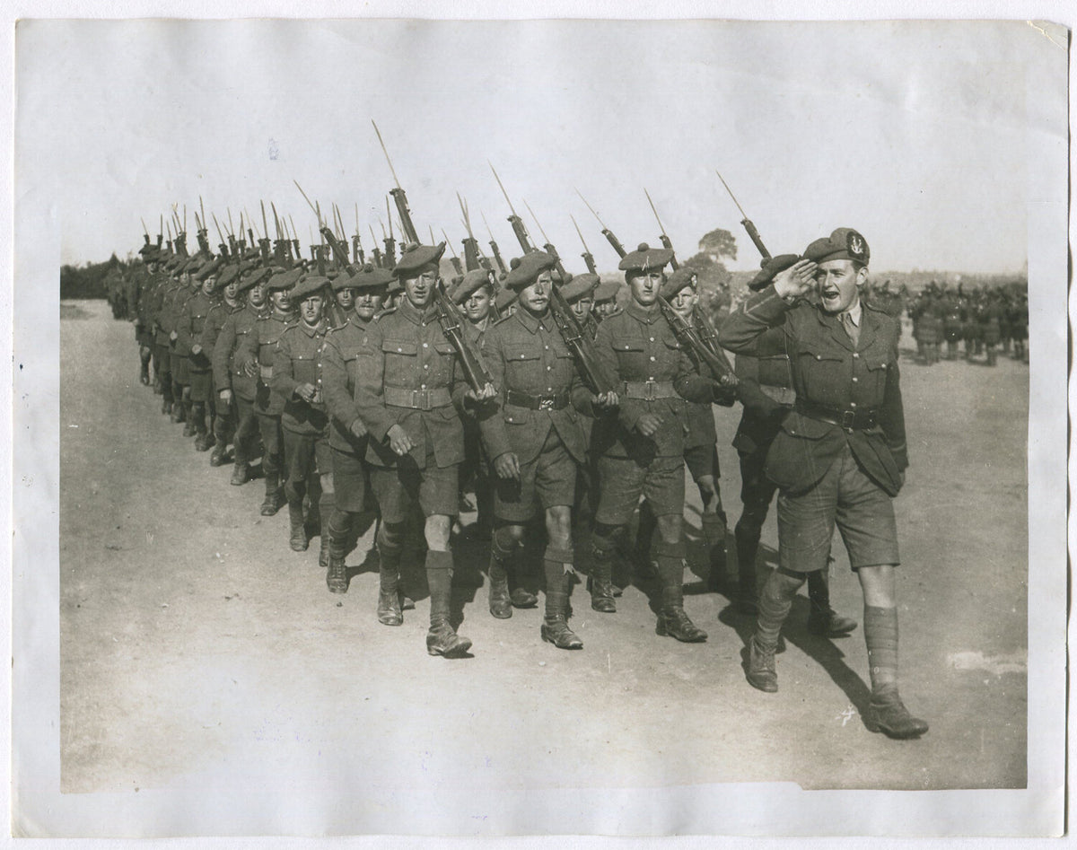World War I Vintage 8x10 Photo Print Reprint - Scottish Troops Metal Ceremony,