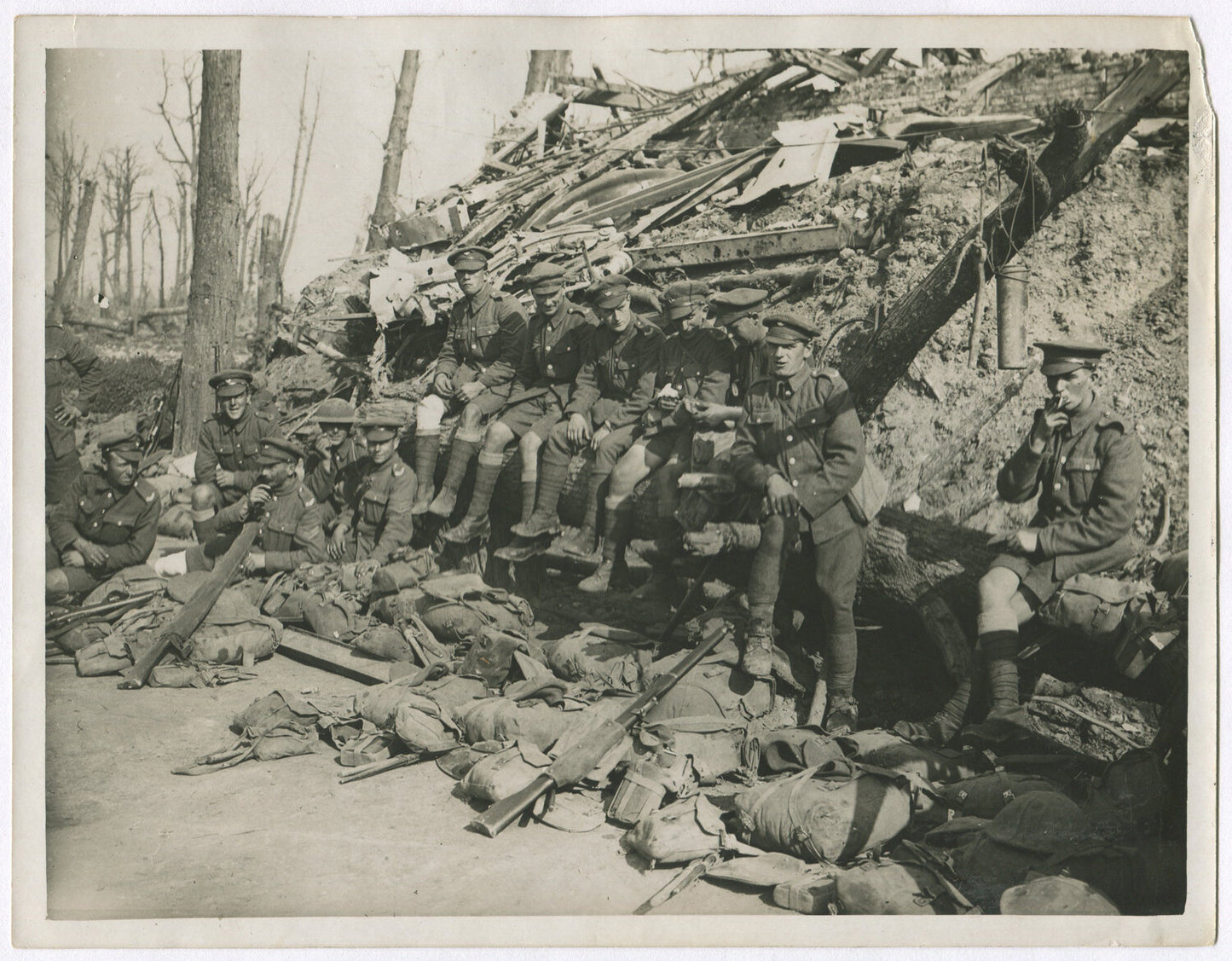 Vintage WWI 8x10 Print – British Yorkshire Light Infantry on the Western Front,