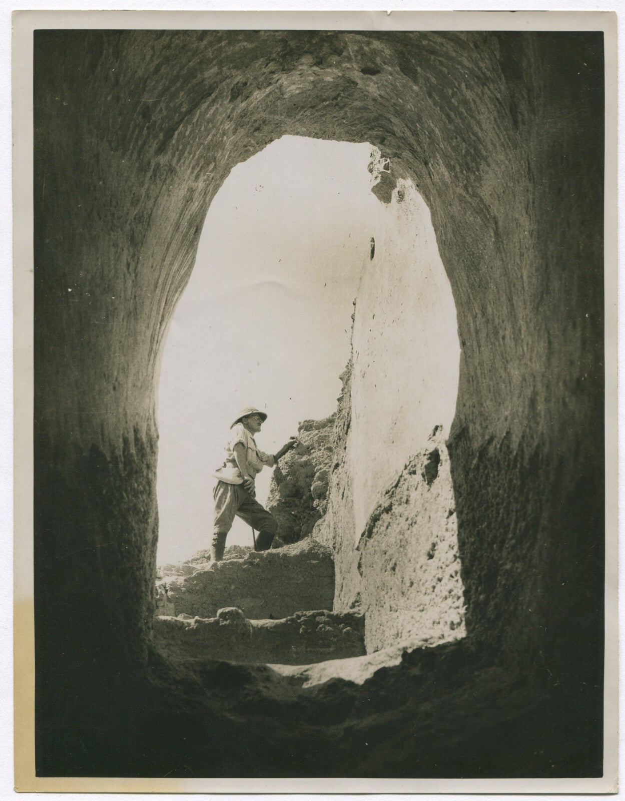 Vintage World War I Photo: British Soldier in Mesopotamian Ruins, 8x10 Archival