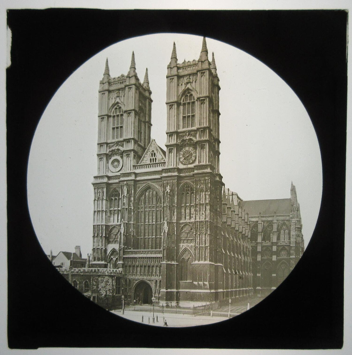 Vintage Westminster Abbey Lantern Slide: London, England Glass Photo