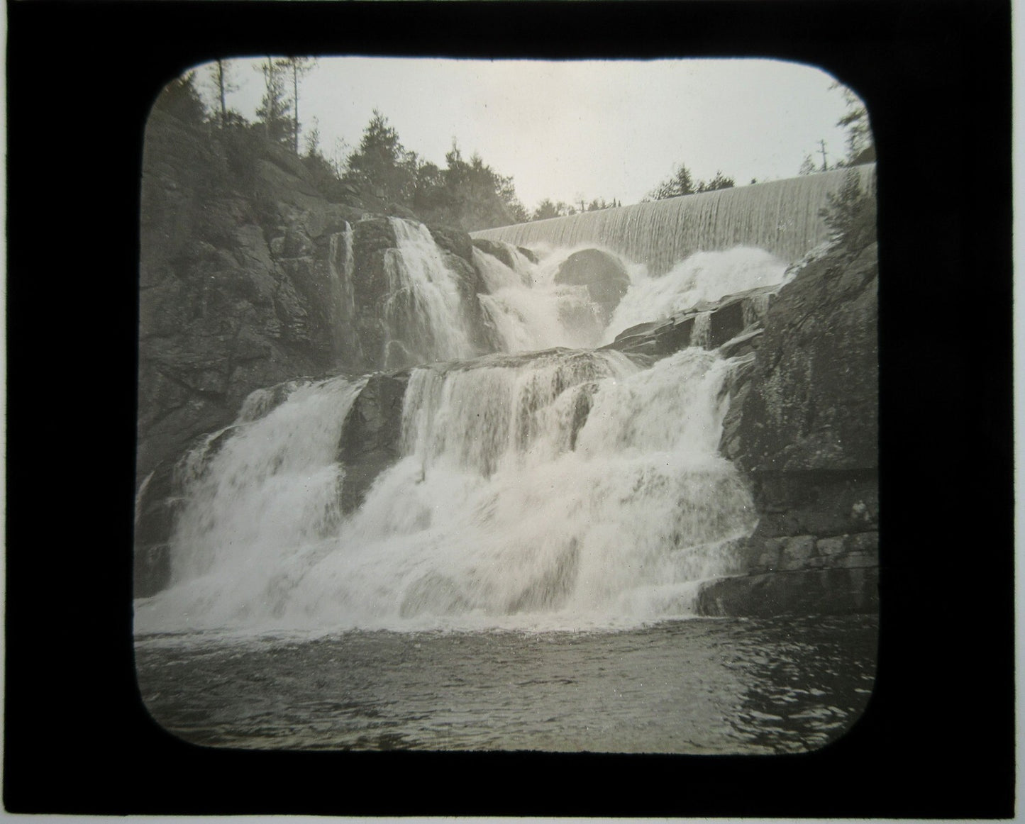 GOODRIDGE WATERFALL, BARTLETT, NEW HAMPSHIRE. LANTERN SLIDE.