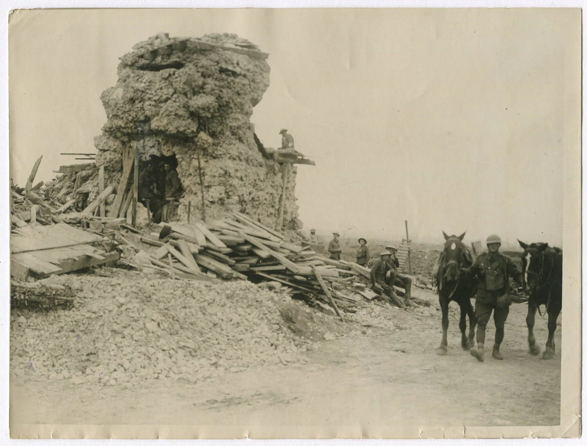 Vintage World War I Wrecked German Observation Post Photo - 8x10 Frontline