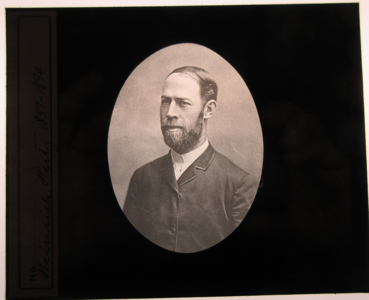 HEINRICH HERTZ, 1857-1894. PHOTO ON GLASS. LANTERN SLIDE.
