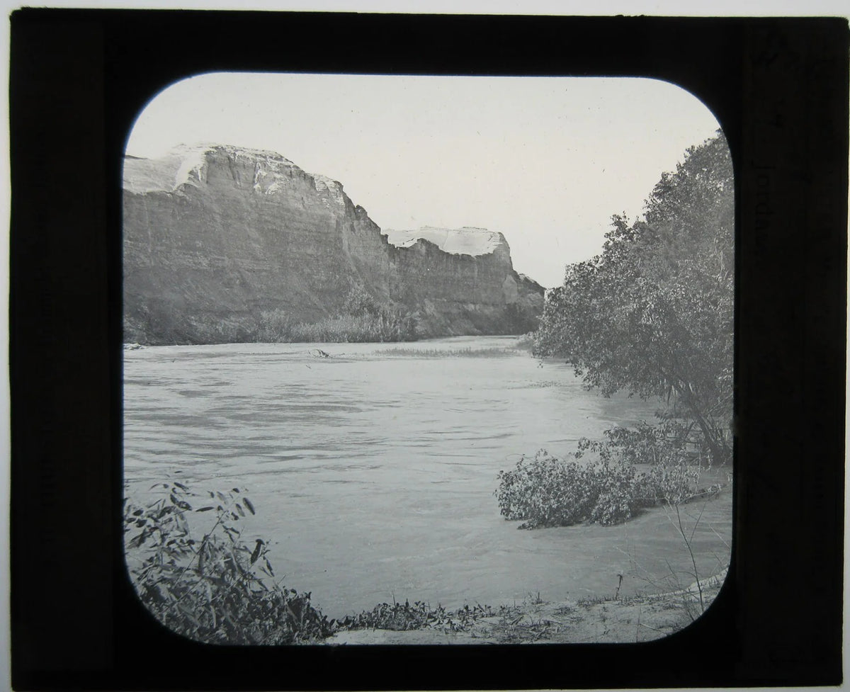 INLET W/MOUNTAINS. PHOTO ON GLASS/LANTERN SLIDE.