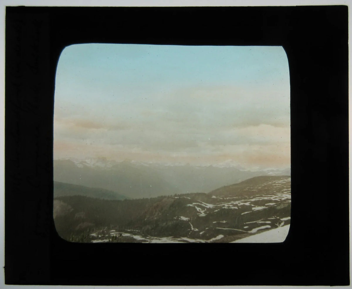 MT. SIR STAMFORD. CANADA. HAND COLORED PHOTO ON GLASS.
