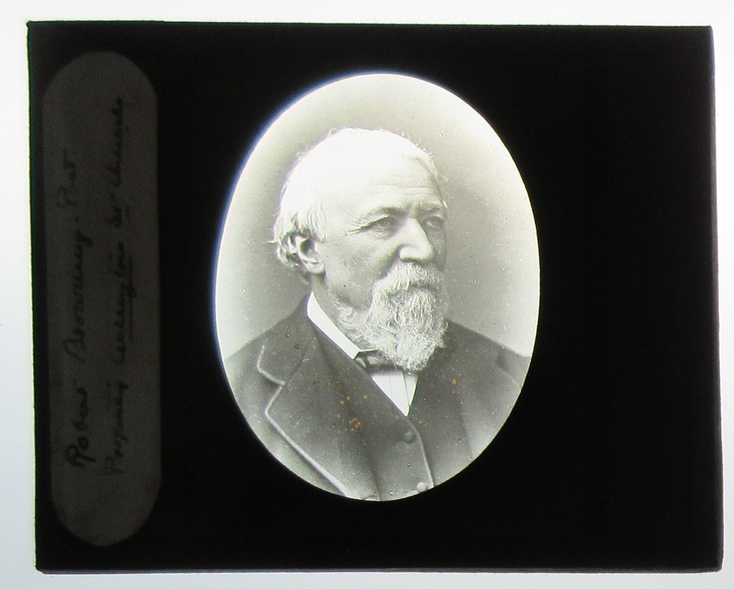 ROBERT BROWNING. PORTRAIT. PHOTO ON GLASS.