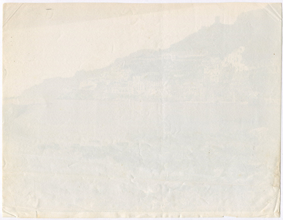 VILLAGE ABOVE THE SEA. ITALY. UNMOUNTED ALBUMEN.