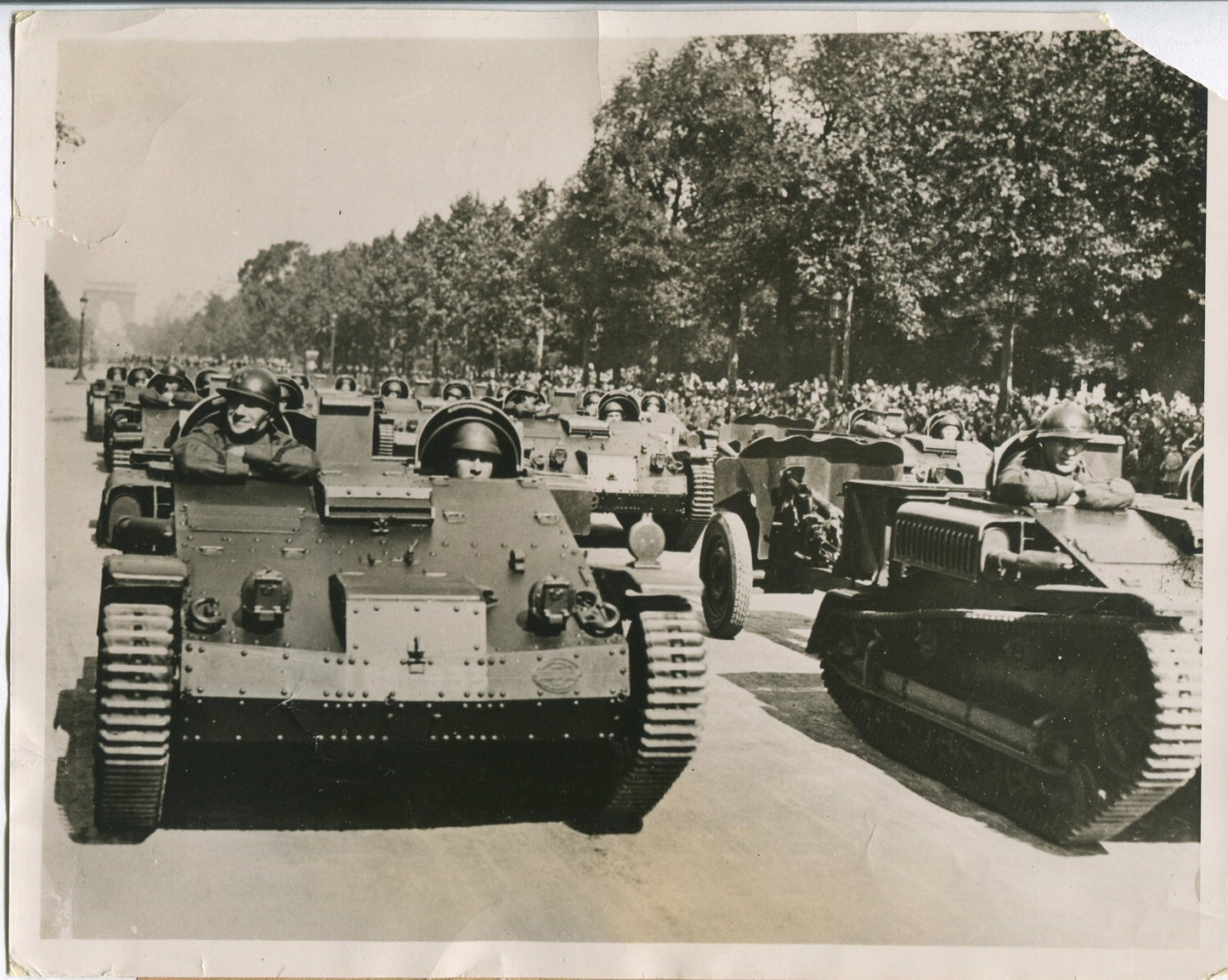 Vintage 8x10 Photo Print: French Tanks on Bastille Day, 1936 - Interwar Military