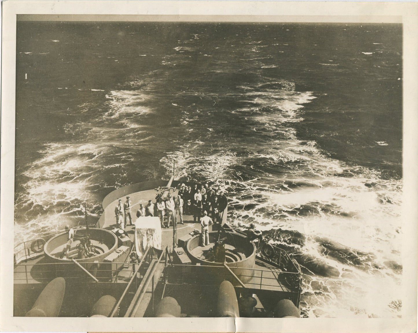 Vintage WWII Church Service Aboard Liberty Ship South Pacific 8x10 Reprint Photo