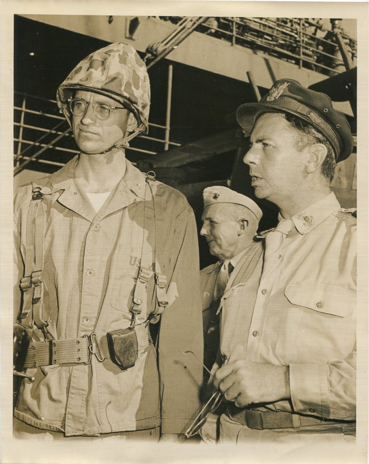 Vintage WWII Navy Ship Photo 8x10 Print - Sailors Aboard U.S. Navy Vessel Wall
