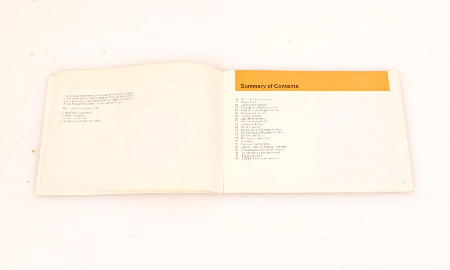 Bolex H16M Original Manual 32 Pages