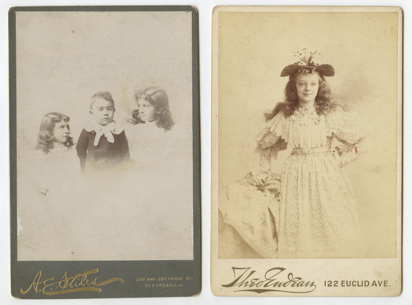 SET OF 3 CAB CARD PHOTOS PORTRAITS OF PEOPLE FROM CLEVELAND, OH