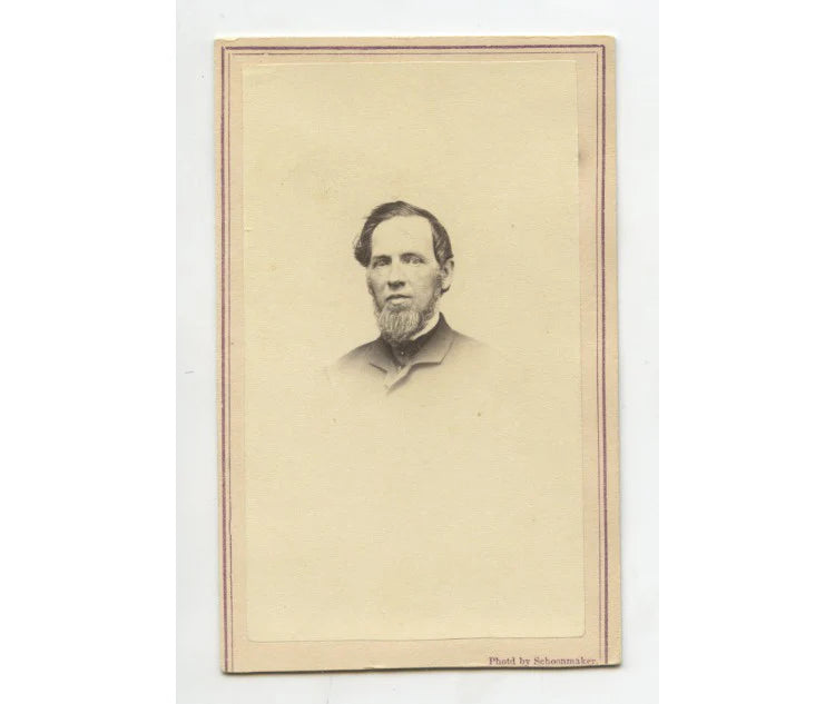 CDV STUDIO PORTRAIT MAN W/ BEARD BY SCHOONMAKER